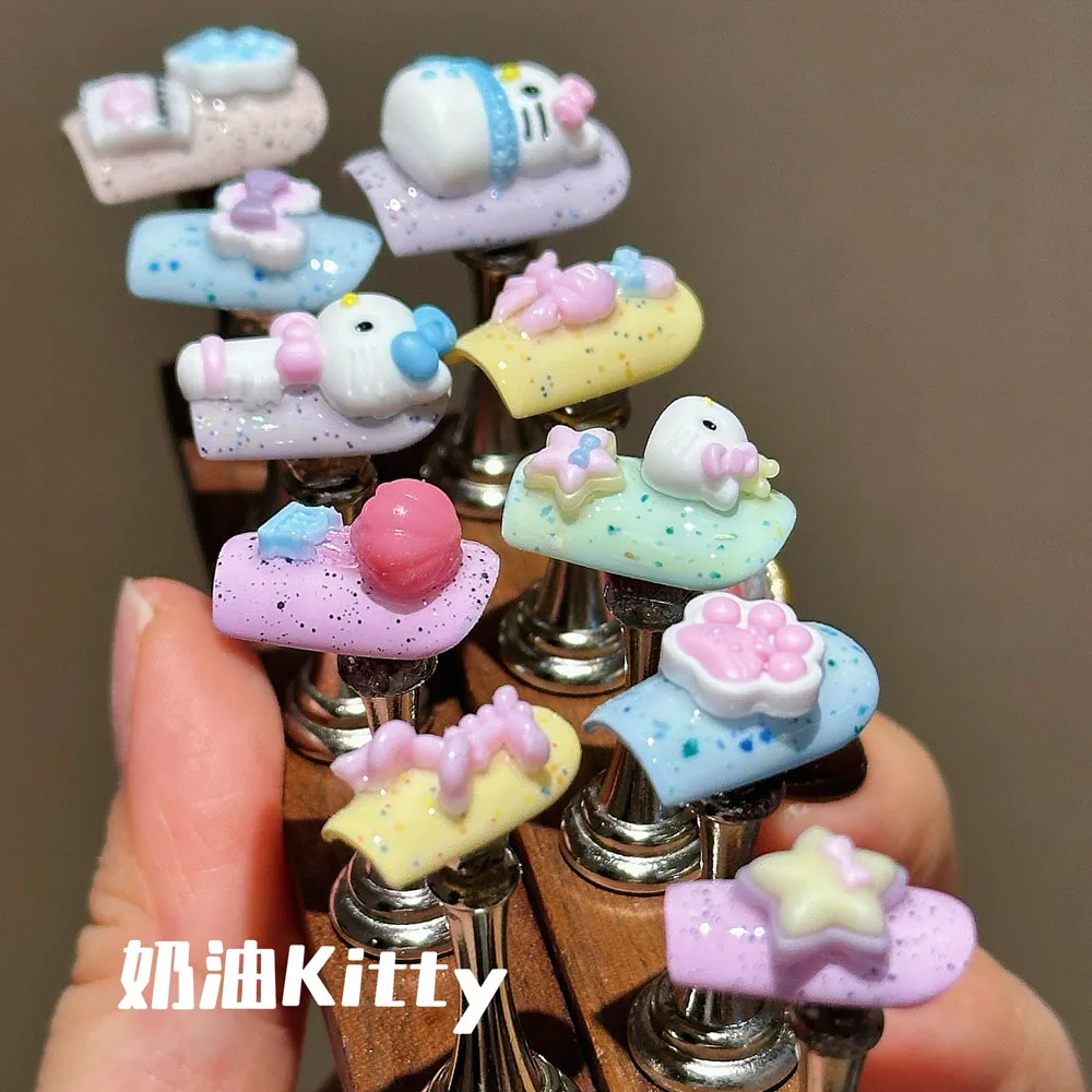 1pc Silicone Hello Kitty Cake Nail Art Decoration Mold DIY Nail Embellishment Manicure Design Reusable Nail Stamping Accessories