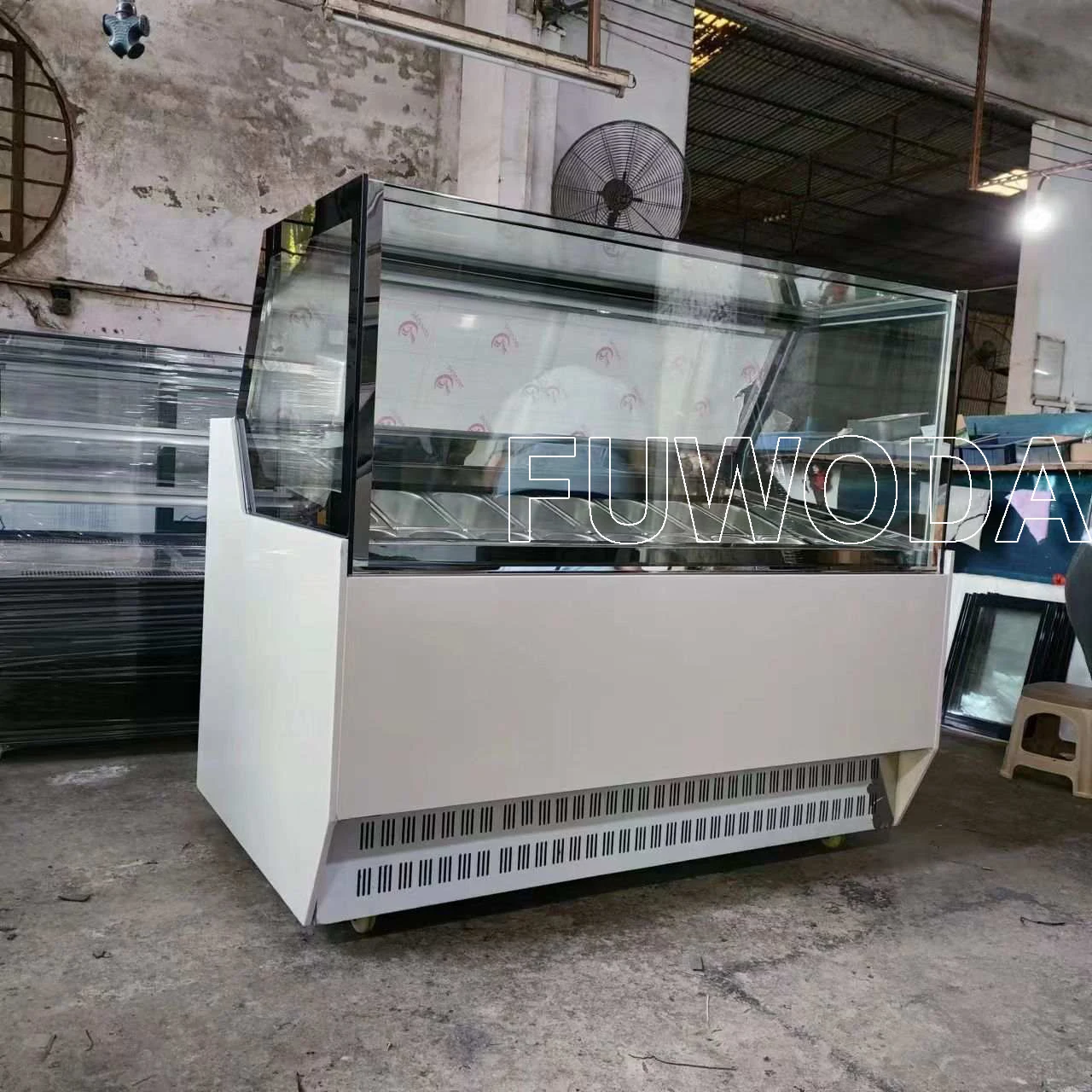 with 12 Trays High Quality Stainless Steel Ice Cream Cake Chiller Ice Cream Display Cake Showcase