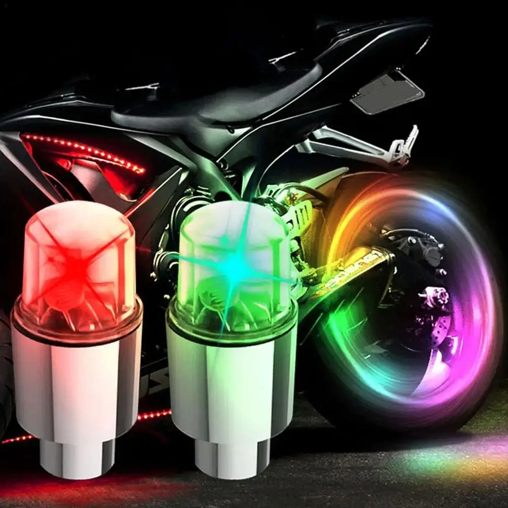 Colorful Gas Nozzle Lamp Car Auto Wheel Tire Tyre Air Valve Stem LED Light Cap Cover Accessories For Bike Car Motorcycle