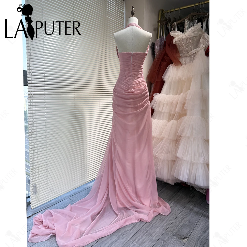 الوردي فساتين حفلة موسيقية حورية البحر الرسن Ruched صد ثوب مسائي الوردي 3D الزهور الجنية الفتيات لطيف اللباس الرسمي