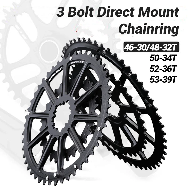 

3 Bolt Aero Chainring Direct Mount Chain Ring 110bcd Road Bike Chainrings 52 36 53 39 Bike Tray 50 34 For Sram Aero 2x Chainring