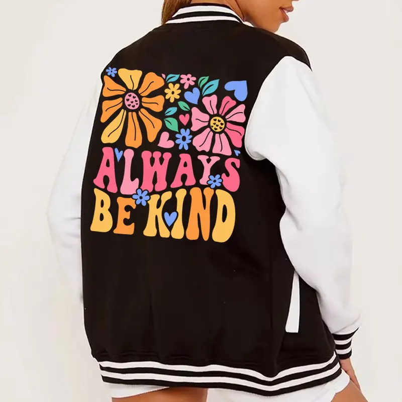 

Positive Mental Health Flowers Women's Baseball Jacket Autumn/winter for Women Jacket Coats Fashion Trendy Brand Casual Tops