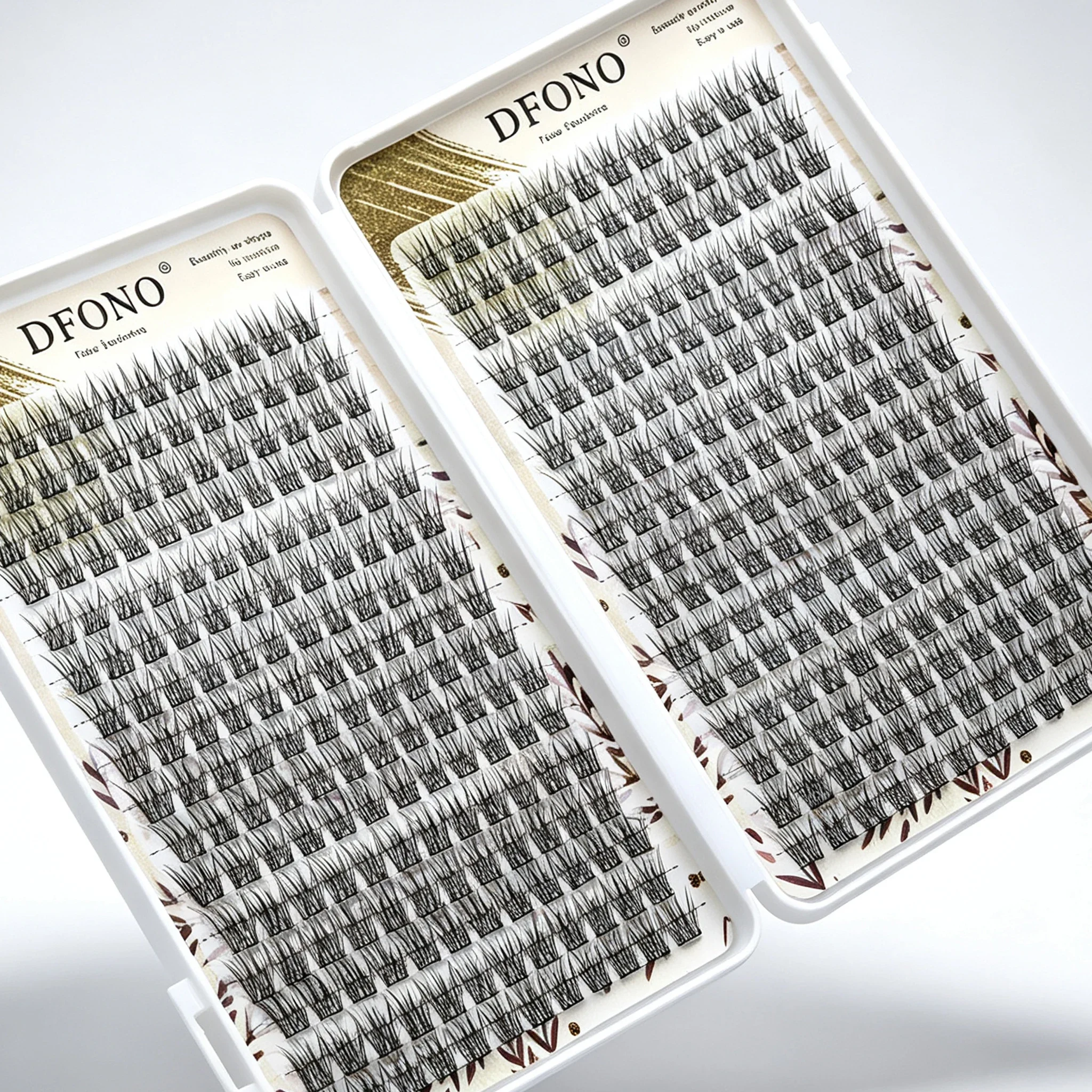 Fishtail Lash Clusters Lash Book Wispy Individual DIY Eyelash Extensions Soft Clear Stem Mixed Length Segmented False Lashes