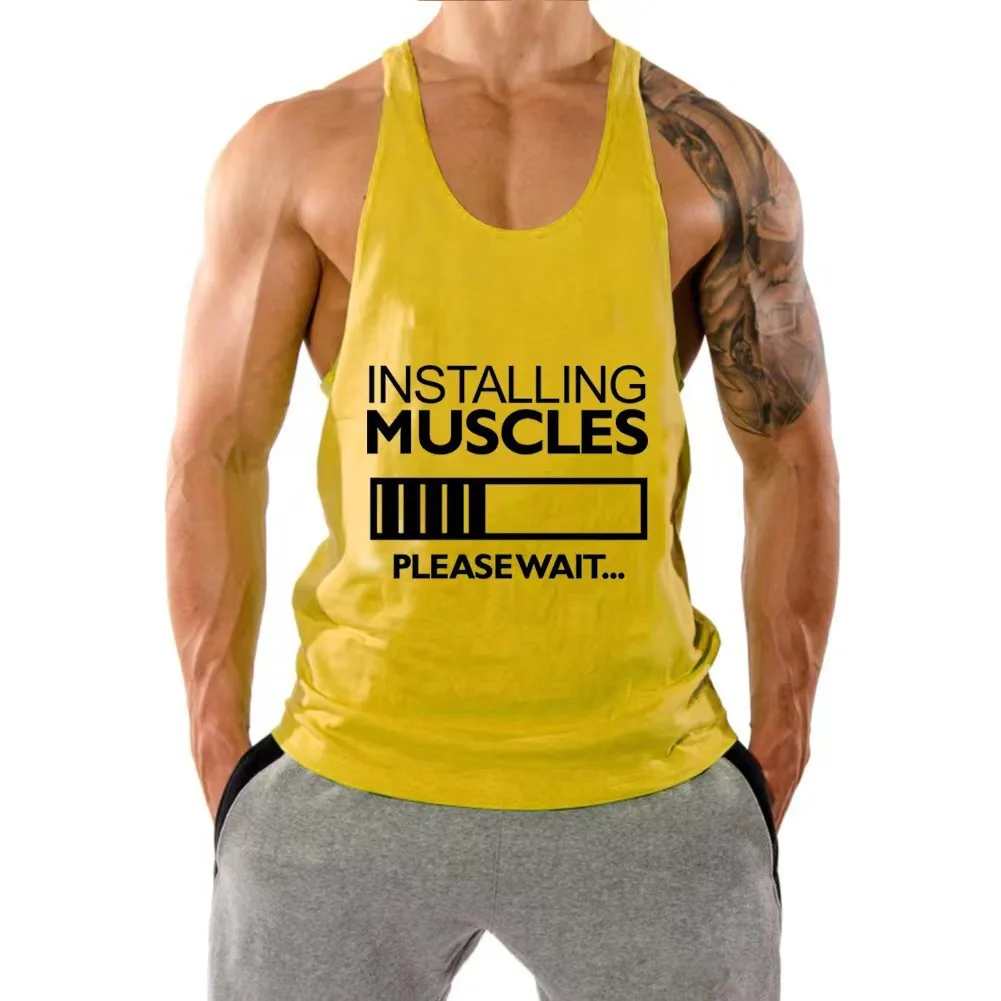 Sleeveless Plus Size Sports Vest Men's Fitness Short Sleeved 3D Digital Quick Drying T-shirt Vest Print