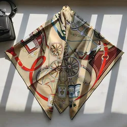 Large Square 100% Silk Scarf Shawl Fashion Prints Womens Spring Fashion Silk Neckerchief Necktie 35
