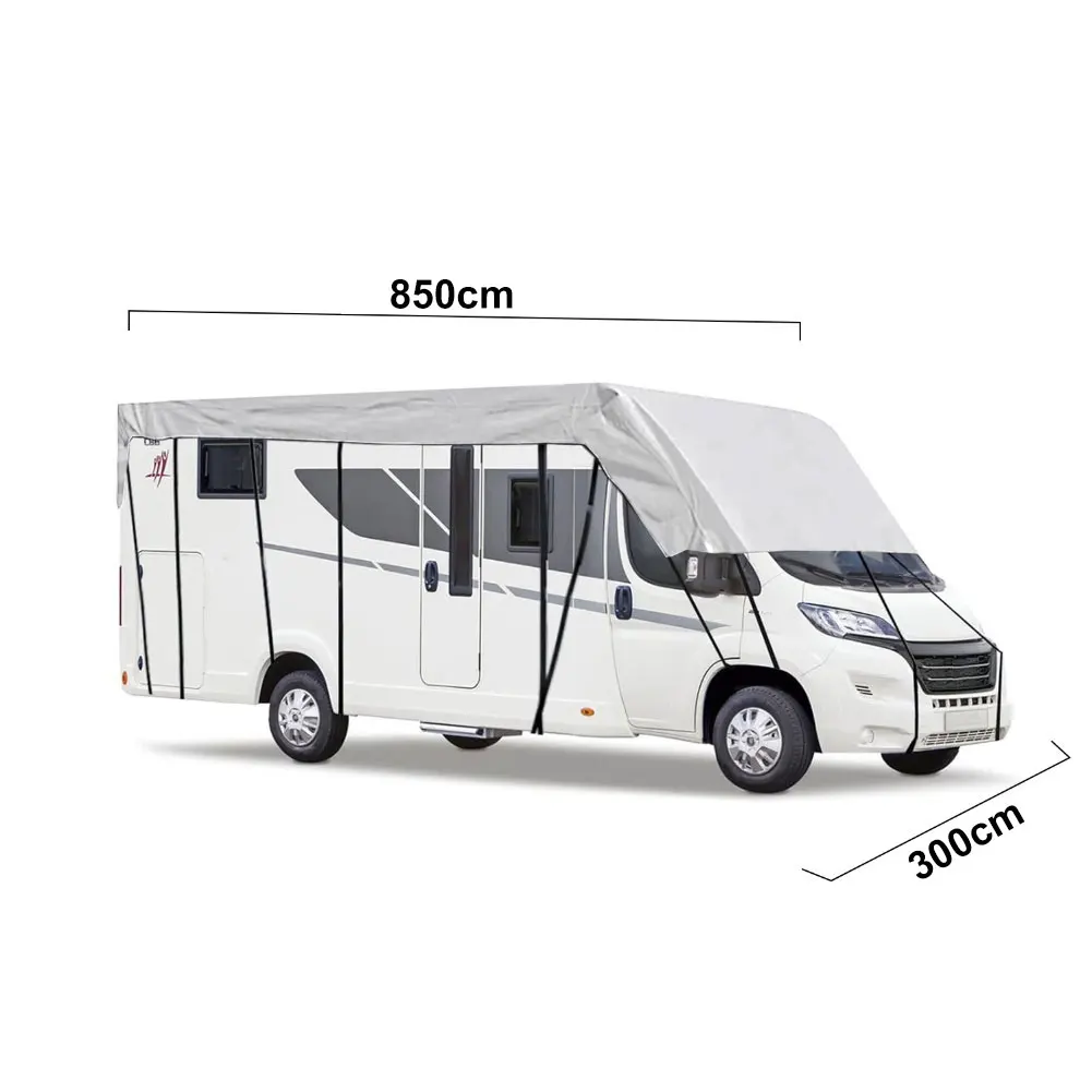 6.5-8.5M RV Caravan Camping Roof Protective Cover Canopy Cover 210D Waterproof Fabric Cloth UV Protection Cover Tarpaulin 