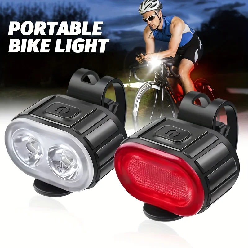 الدراجات دراجة الجبهة الخلفية ضوء مجموعة الدراجة USB-C تهمة المصباح ضوء MTB مقاوم للماء الضوء الخلفي LED فانوس دراجة الملحقات #1