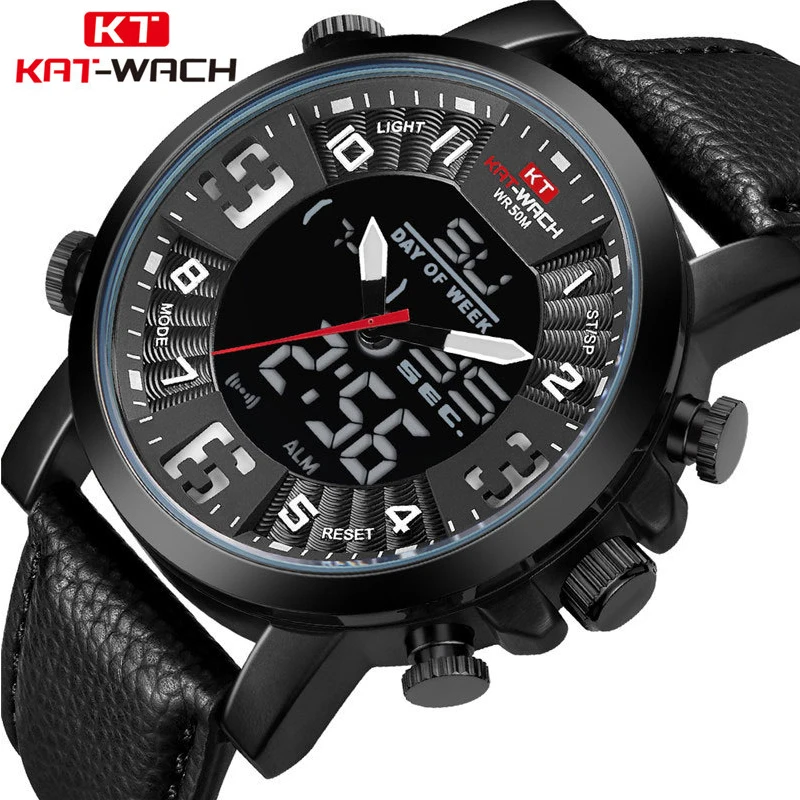 KAT-WATCH Digital LED para hombre, reloj militar, resistente al agua, luminoso, envío gratis