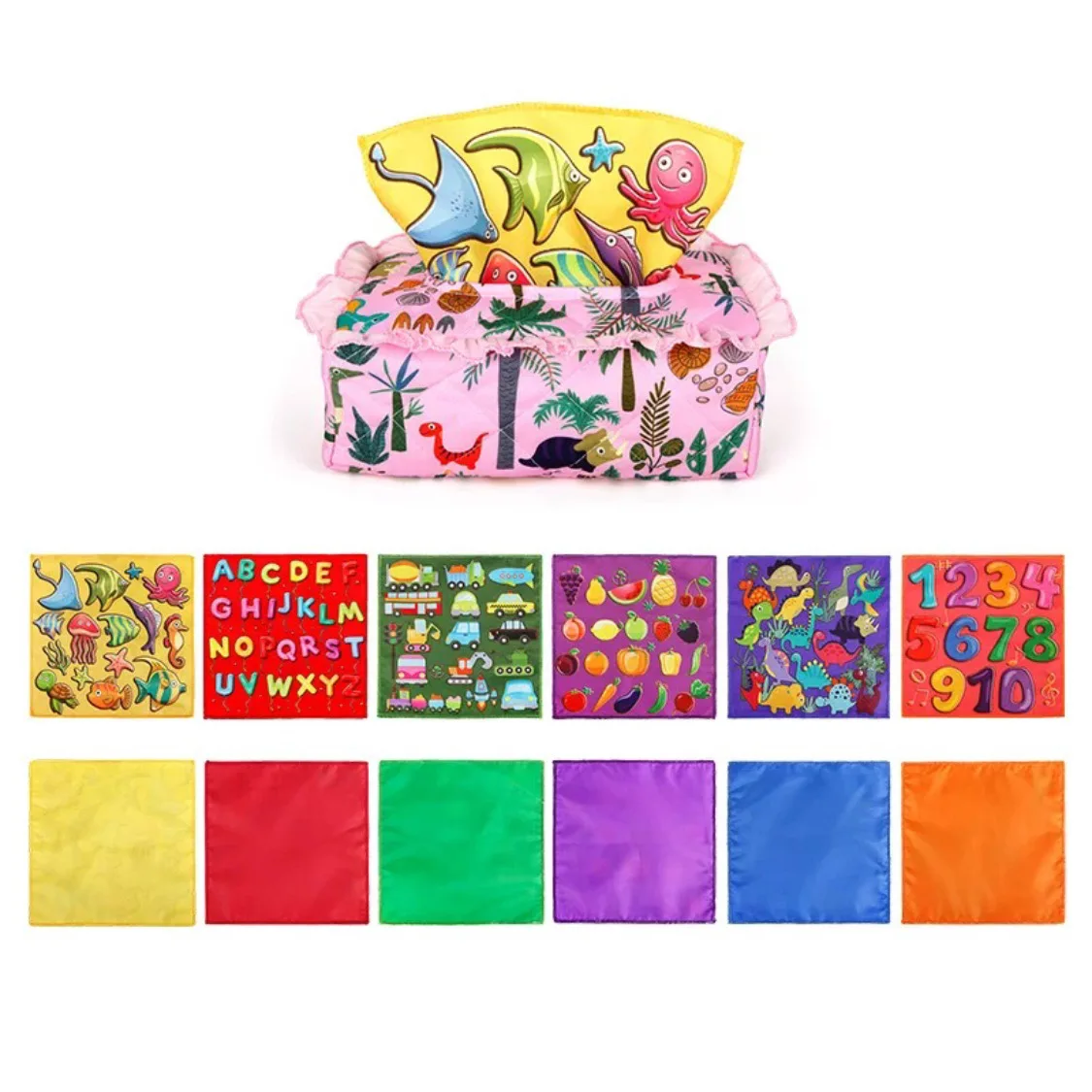 Baby Vroeg Leren Doek Zintuiglijk Speelgoed Zachte Tissu Box Vinger Oefening Educatief Montessori Speelgoed voor kinderen
