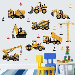 DIY Wall Stickers for Kids Rooms,Transport Cars,Truck,Digger Wallpaper,Home Decor,Boys Room Decoration,Art Wall Poster 45x60CM