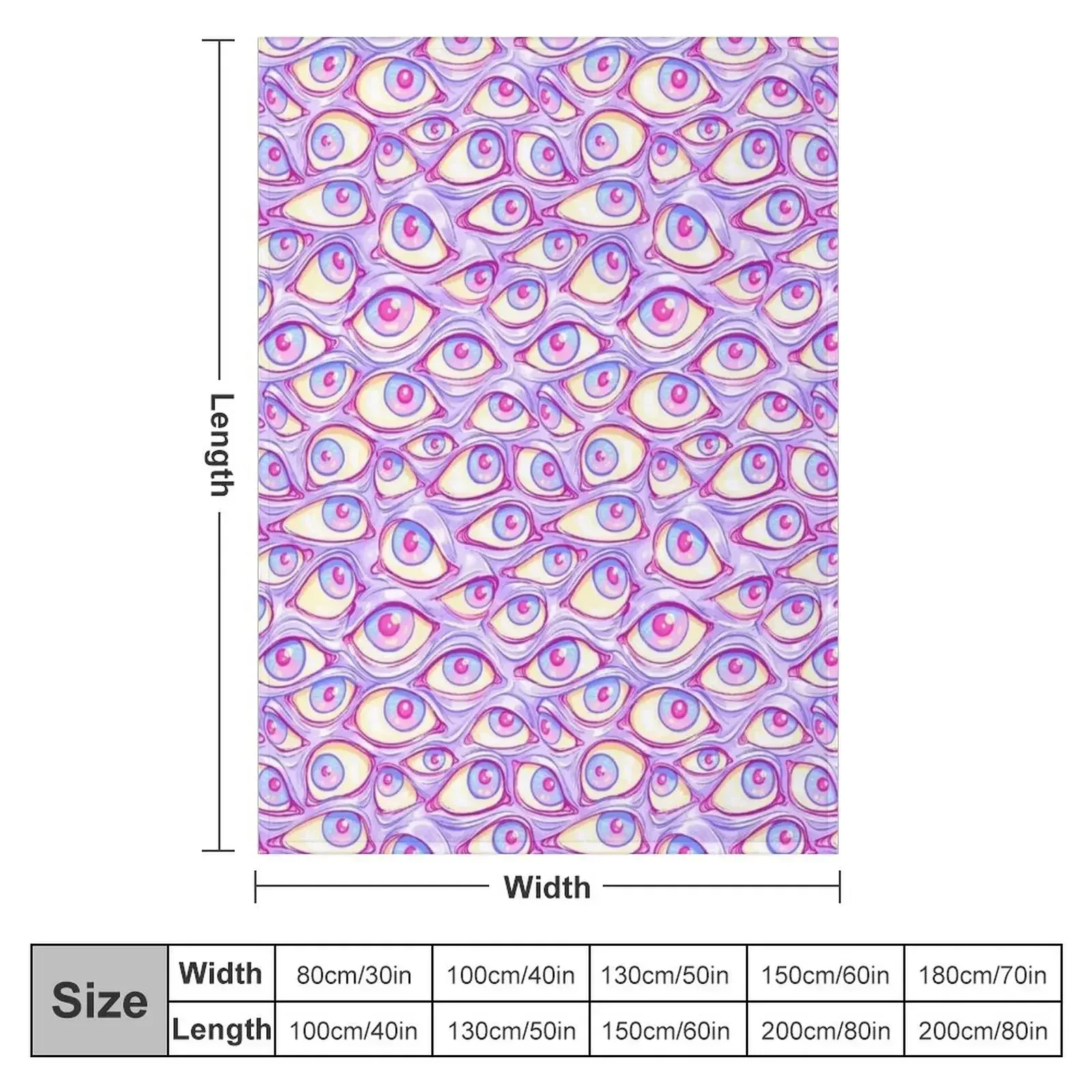 Wall of Eyes in Purple Throw Blanket Hairys Loose Blankets Sofas Of Decoration Blankets