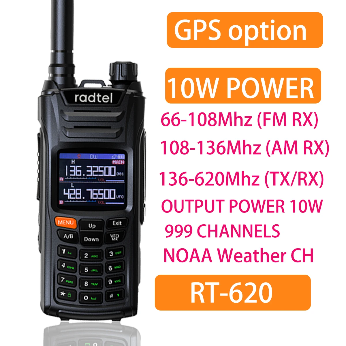 radtel-walkie-talkie-rt-620-con-gps-radio-bidireccional-amateur-de-10w-136-620mhz-banda-aerea-de-999ch-color-lcd-policia-aviacion