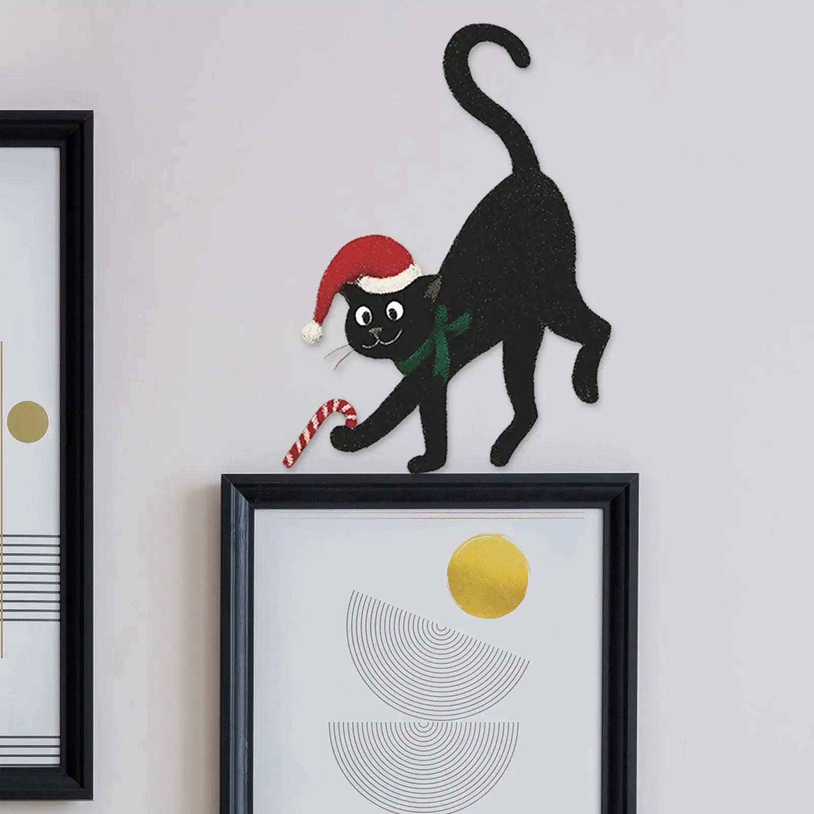Black Cat Wall Sticker Xmas Wall Decor Removable Decorative Backdrop Wallpaper