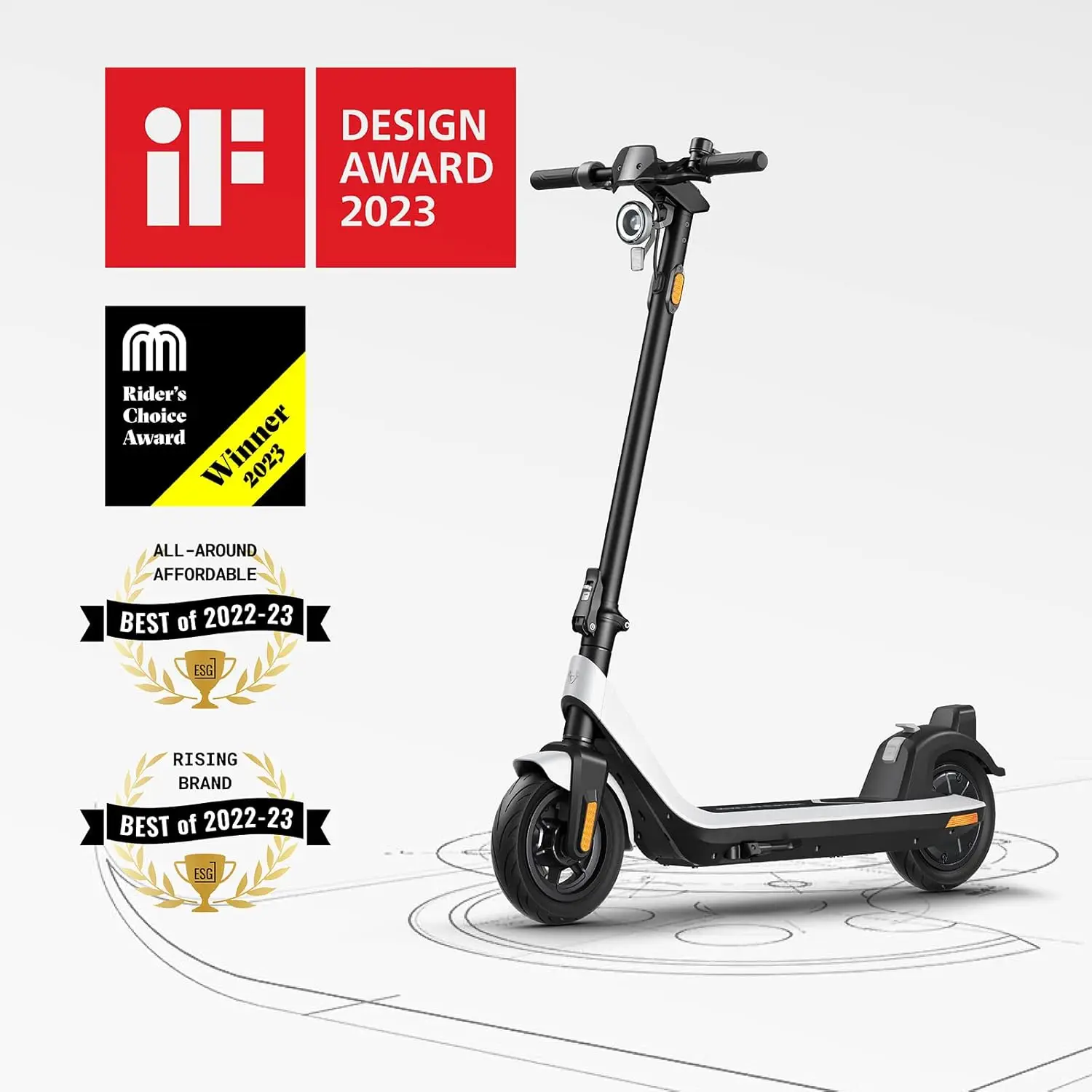 Electric Scooter for Adults, 18/12 Miles Long Range Commuting Electric Scooter with Cruise Control, Double Braking Systems