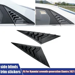 2Pcs Car Rear Side Vent Window Scoop Louver Trim Stickers Fit For Hyundai Elantra 2021 Carbon Fiber Modification Car Accessories