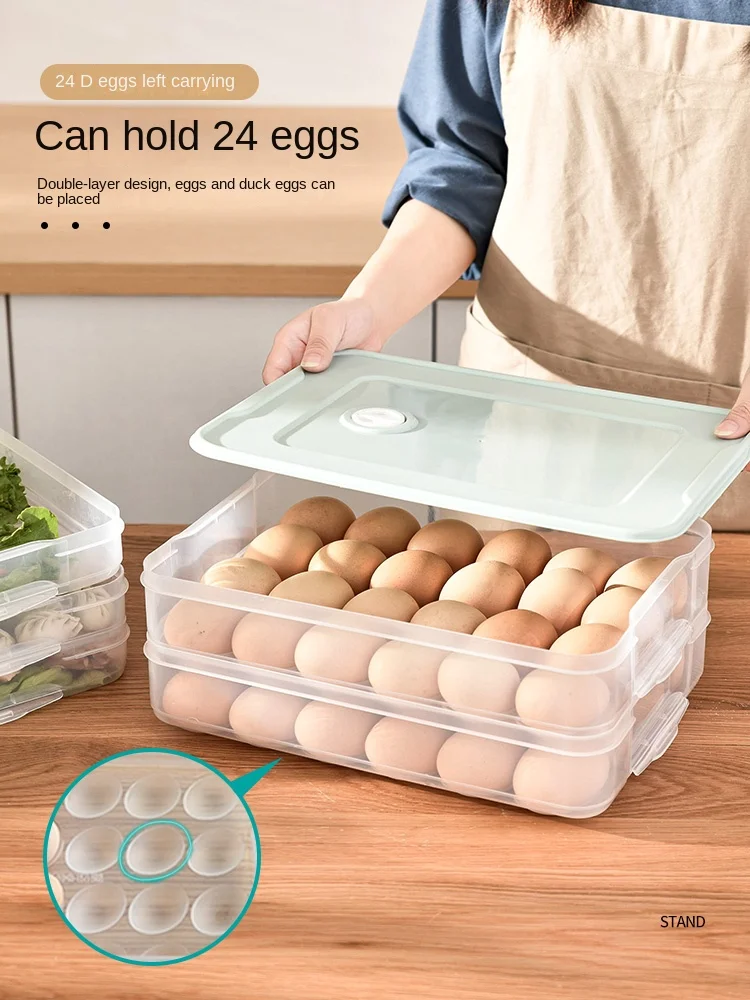 

Food Grade Dumplings Box Special Household Dumplings Wonton Box Refrigerator Egg Preservation Freezer Box StorageMulti-Layer