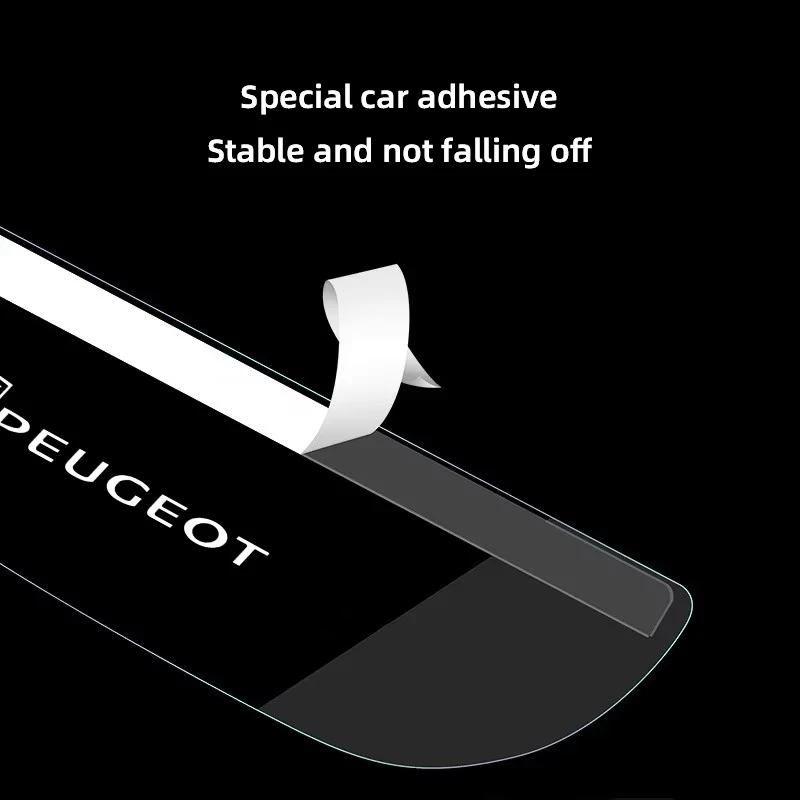 2Pcs Clear Rearview Mirror Rain Visor With Peugeot Lion Logo Car Side Mirror Rain Guard For Peugeot Models
