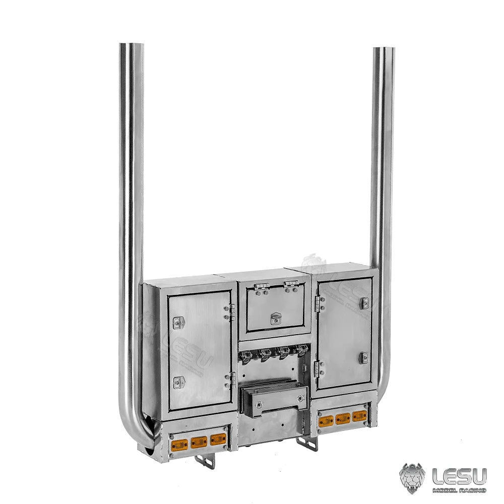 Akcesorium LESU - metalowy zbiornik wydechowy, ulepszenie do modeli ciężarówek RC 1/14 FE VM, modeli budowlanych.