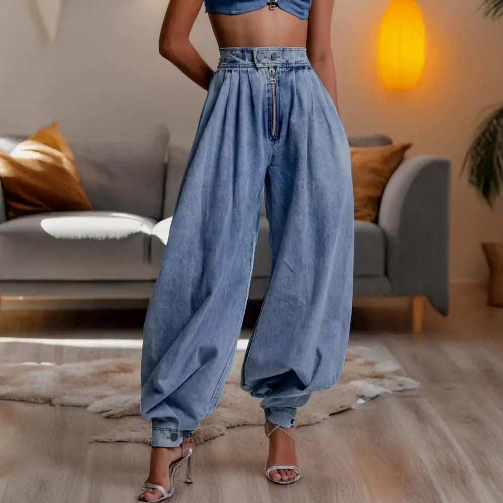 High Waist Wide Leg Thin Ice Silk Jeans Women Summer Loose Fit Large Size Straight Cut Floor Length Pants Korean Style