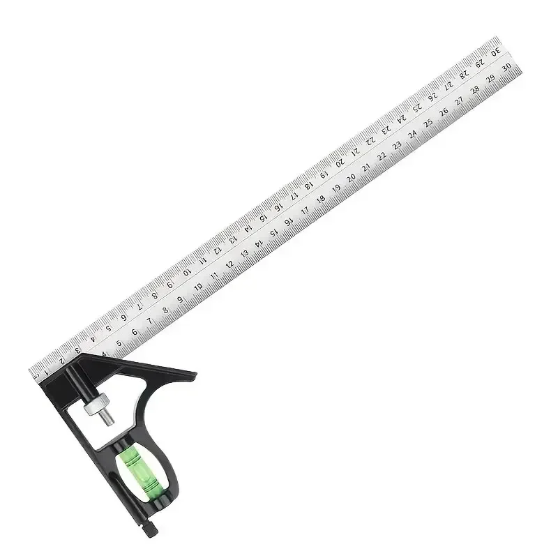 300mm Stainless Steel Angle Combination Square Ruler Mobile Horizontal Movable 45Degree Right Carpenter Level Moving Woodworking