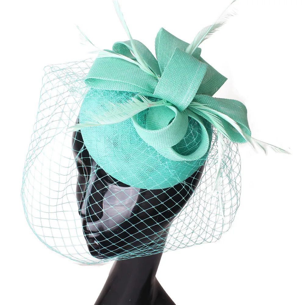 Women's Fascinator Hat Imitation Sinamay Feather Tea Party Pillbox Flower Derby Millinery Church Cocktail Headwear New Design