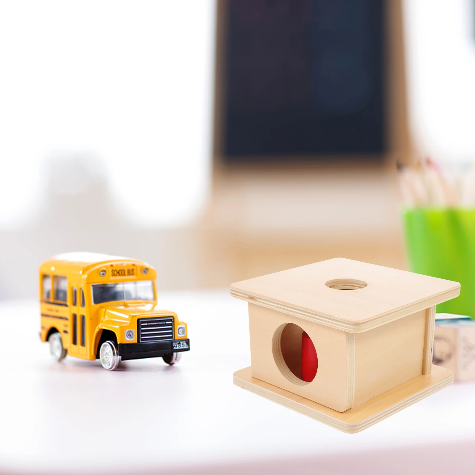 

Cylindrical Box Teaching Aids Wooden Cognitive Toy Smooth Edges Hand-eye Coordination Plaything Educational Geometry Toys Child
