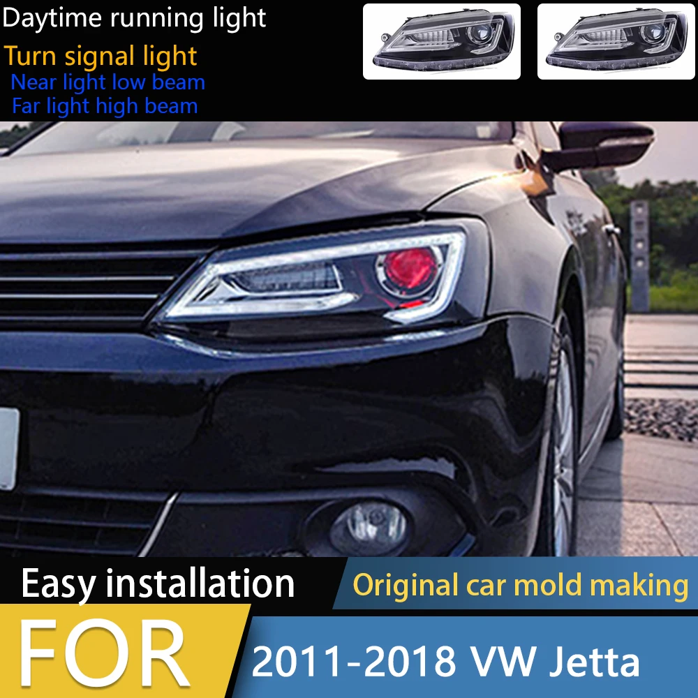 Estilo de coche para VW Jetta faros 2011-2018 Jetta mk6 mk7 faro LED A5 diseño Led Drl Hid Bi Xenon accesorios para automóviles