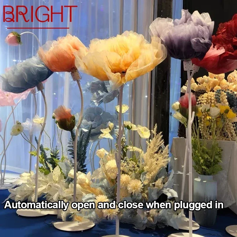 BRIGHT Floor Lamps With Automatic Opening And Closing Flowers Wedding Lights Festive Atmosphere LED Stage Flower Decoration