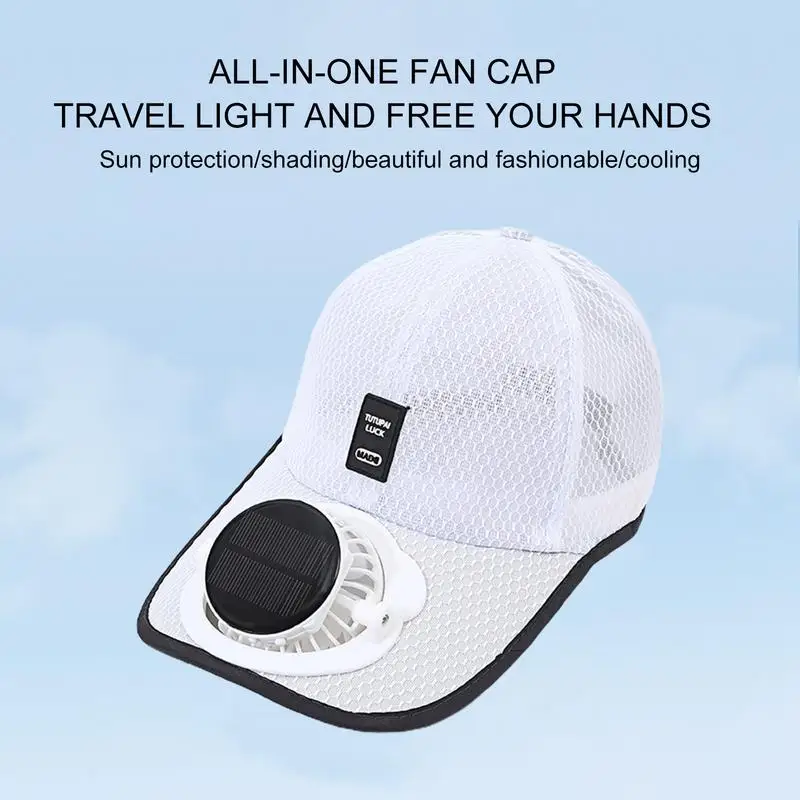 Trucker Hat Solar Powered Fan Hat Baseball Hat Breathable Beach Hat With Cooling Fan UV Protection Solar Powered Hats For Men