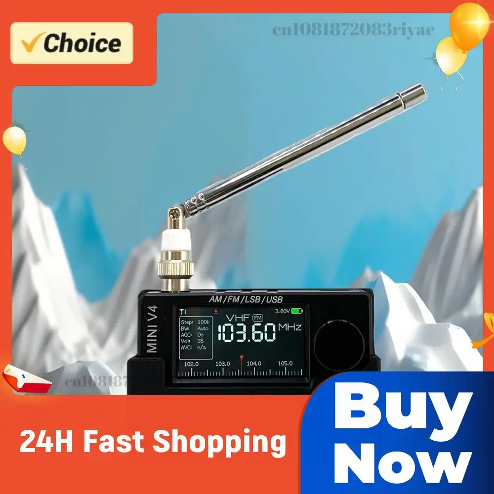 

Радиоприемник AMNVOLT V4 ATS MINI с подставкой и усилителем для наушников, DSP Si4732, зарядка Type-C, для прогулок, походов, кемпинга