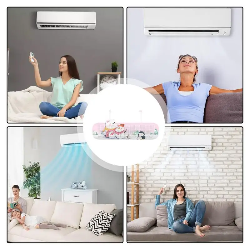 Air Conditioner Vent Deflector Adjustable AC Windflow Deflector Wind & Air Baffle Kawaii Bear Design Airflow Direction Control