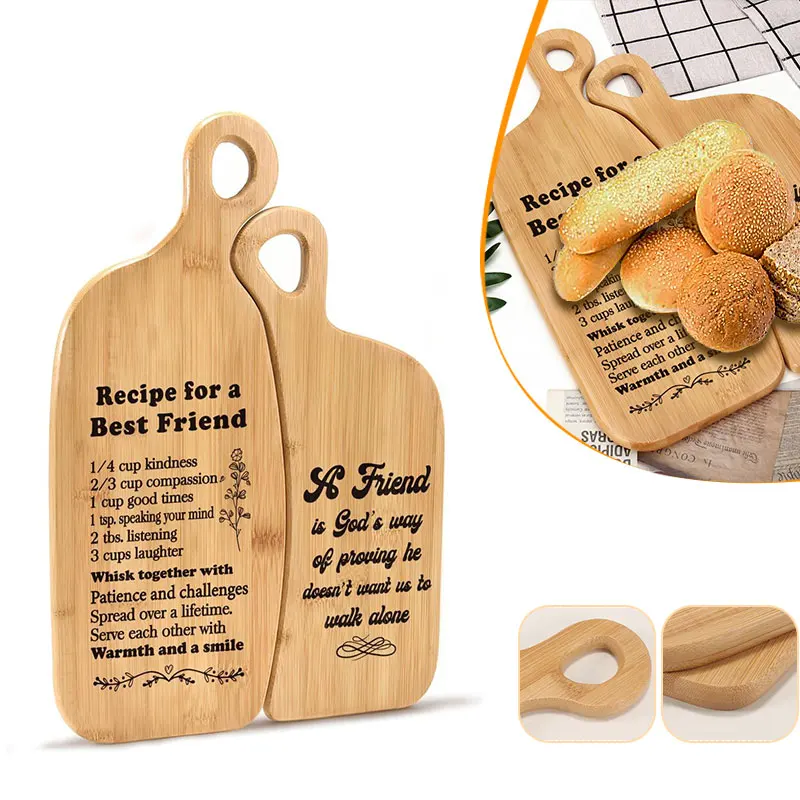 

2 Piece Decorative Cutting Board Set bamboo Cheese Chopping Boards Friend Birthday Gifts for Women Kitchen Charcuterie Boards