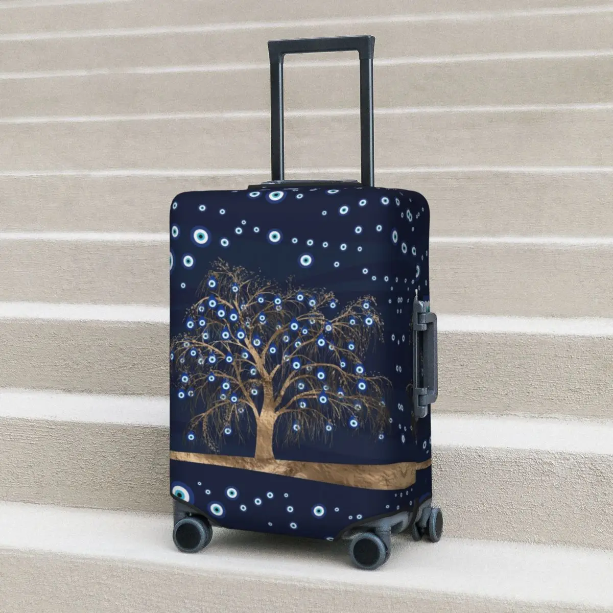 

Nazar Charm Tree Suitcase Cover Evil Eye Strectch Business Protection Luggage Accesories Flight