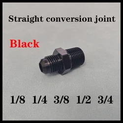 Black Male Straight Fuel Hose Adapter Pipe Fitting AN3 AN4 AN6 AN8 AN10 AN12 To 1/8NPT 1/4NPT 3/8NPT 1/2NPT 3/4NPT