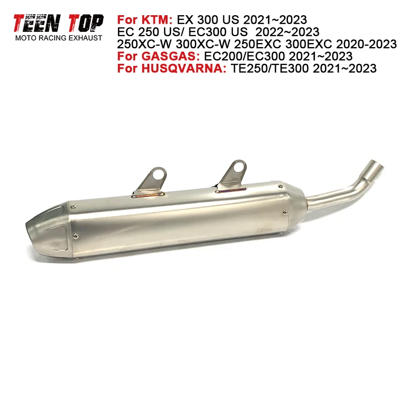 

For KTM 300 EXC XC-W Slip-on Exhaust For GAS GAS EC200 EC300 Exhaust Pipe 2021-2023 Motorcycle Offroad Bike Escape Moto Muffler