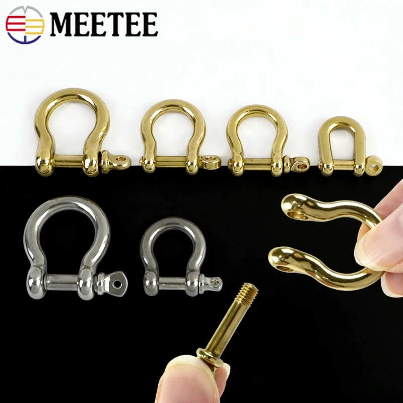 

2/5Pcs 6-10mm Metal Bow Buckles U Shackle Detachable Clasp Bag D Ring Screw Joint Connector Hardware Accessories for Handbags