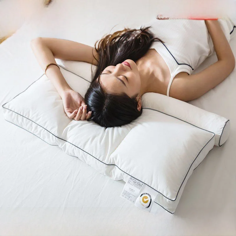 

Hengyuanxiang Pure Cotton Rectangular Double-In-One Ne Support Pillow Fiber Core Simple Paaging Single Person Use