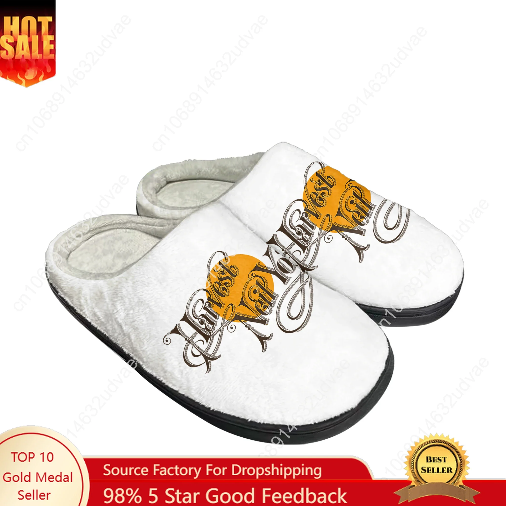 

Neil Young Cotton Slippers High Quality Mens Womens Youth Boy Girl Plush Bedroom Keep Warm Shoes Customized Thermal Slipper