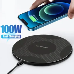 100W Wireless Charger Pad for iPhone 15 14 13 12 11 Pro Max X Samsung Xiaomi Phone Chargers Induction Fast Charging Dock Station