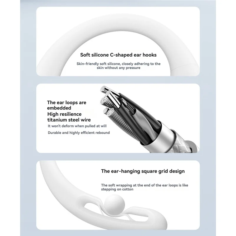 AI Open-Ear Earphones Sports OWS Wireless Bluetooth Headphone 360° HIFI Earhook Earbuds Supports Call Noise Reduction A-TCES
