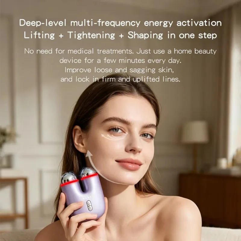 Handheld 5 Colors Red Light Mini Heating Microcurrent Facial Massager Lifting Tool ForFace Neck Daily Skin Care Beauty Equipment