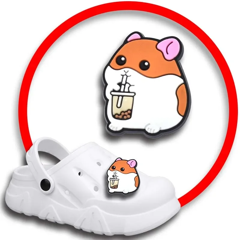 Drinking Milk Tea Shoe Charms for Crocs Sandals Women Clogs Pins Shoe Decorations Accessory Men Badges Kids Shoes Accessories