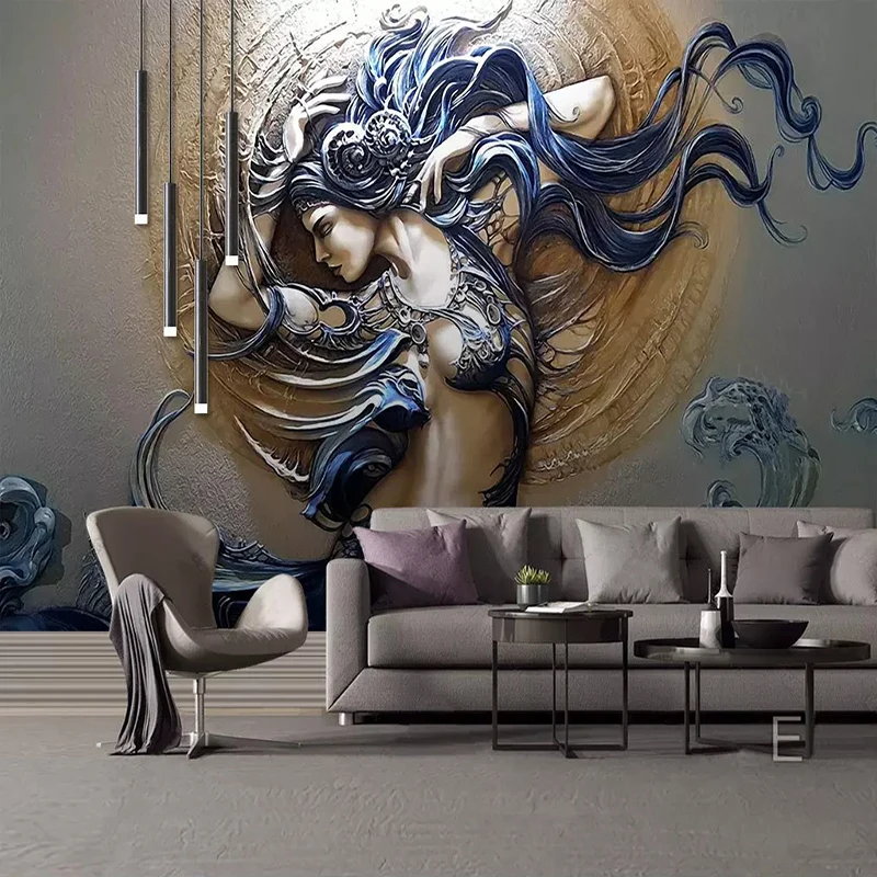 

Custom Any Size Mural Wallpaper 3D Embossed Fashion Figure Photo Wall Paper Living Room TV Bedroom Creative Art Wall Paper Decor