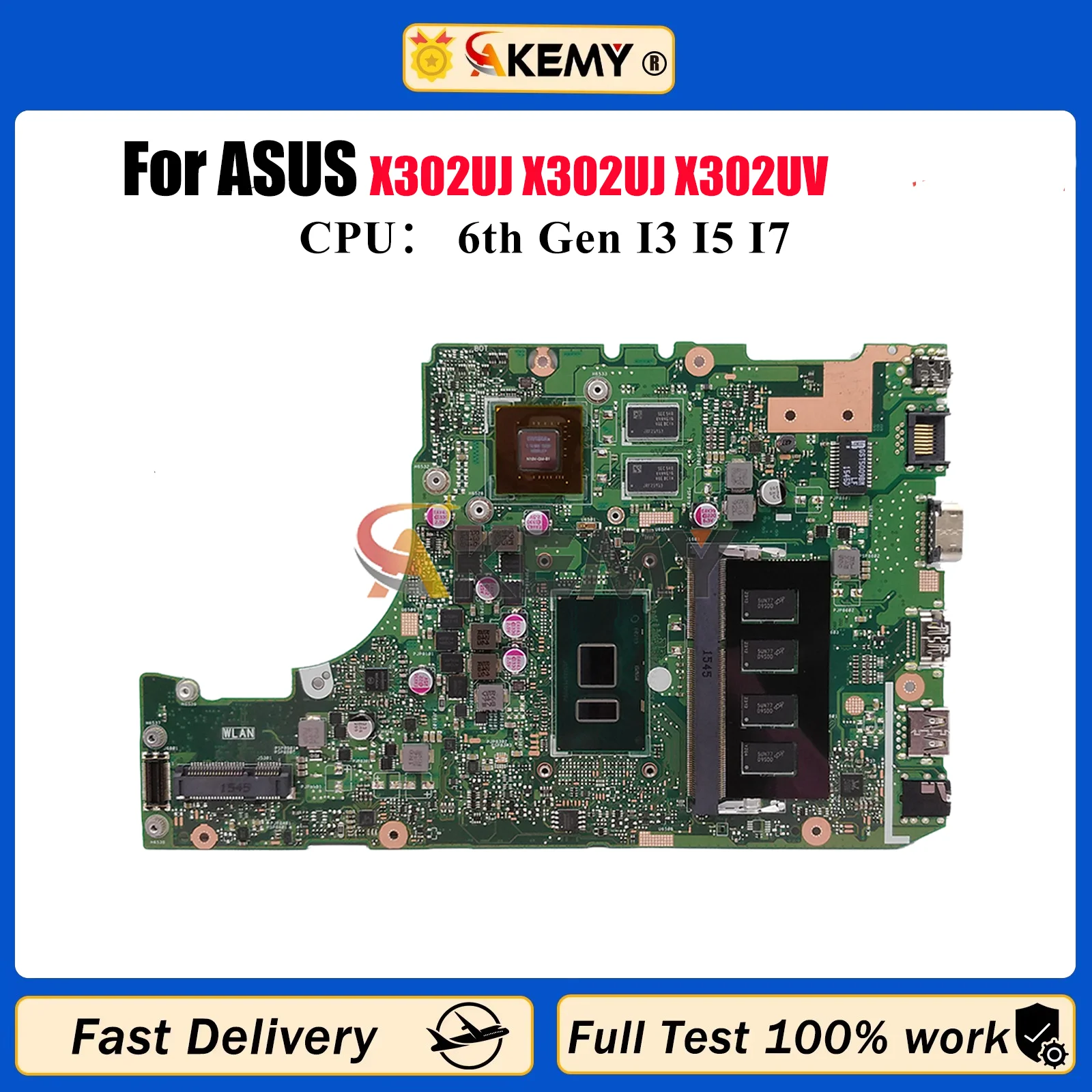 

X302UJ Материнская плата для ноутбука ASUS VivoBook X302U X302UJ X302UV Материнская плата для ноутбука с процессором I3 I5 I7 100% тестирование ОК быстрая доставка