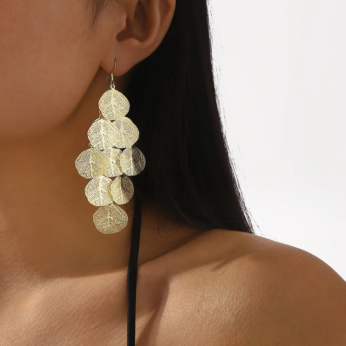 

Boho Fashionable And Exaggerated Tassel Leaf Earrings Personalized Luxury Women Jewelry Elegant Prom Party Accessories Gifts