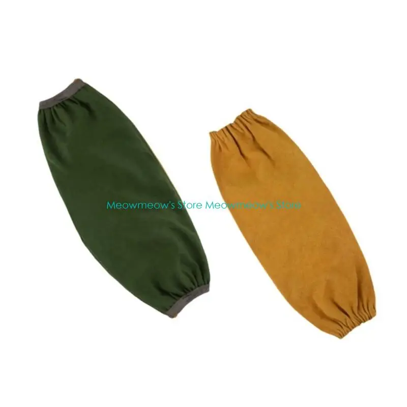 W91A Pack of 2 Leather Welding Sleeves Splash Puncture Resistant Heat Flame Proof Comfortable Arm Defense Guards Upgrades