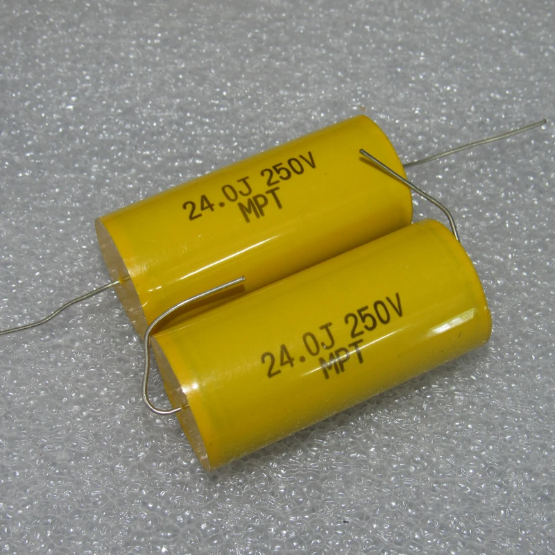 10PCS/Taiwan-made copper pin 250V 24UF 246J 24.0J axial crossover film capacitor