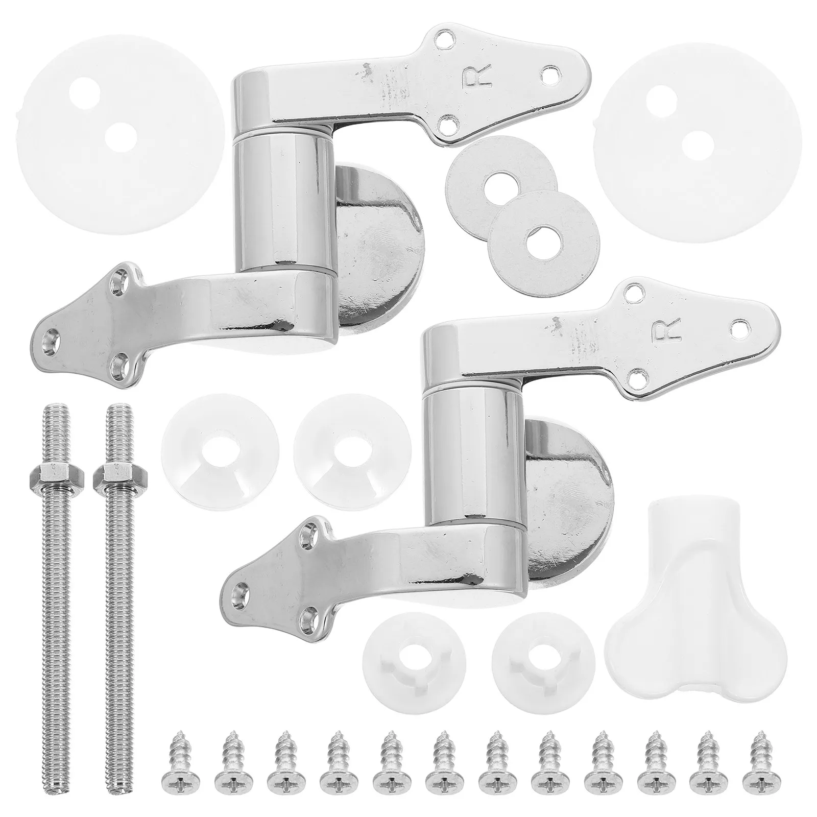 1Pair Zinc Alloy Slow Lower Hinge Toilet Seat Replacement Parts Heavy Duty Soft Close Toilet Lid Hinge Silent Dampened