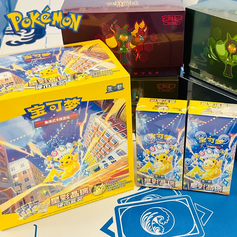 

In Stock Original PokéMon 17.0 Simplified Chinese PTCG Cards Series Star-Colored Crystal Glass Collectible Game Trading Cards