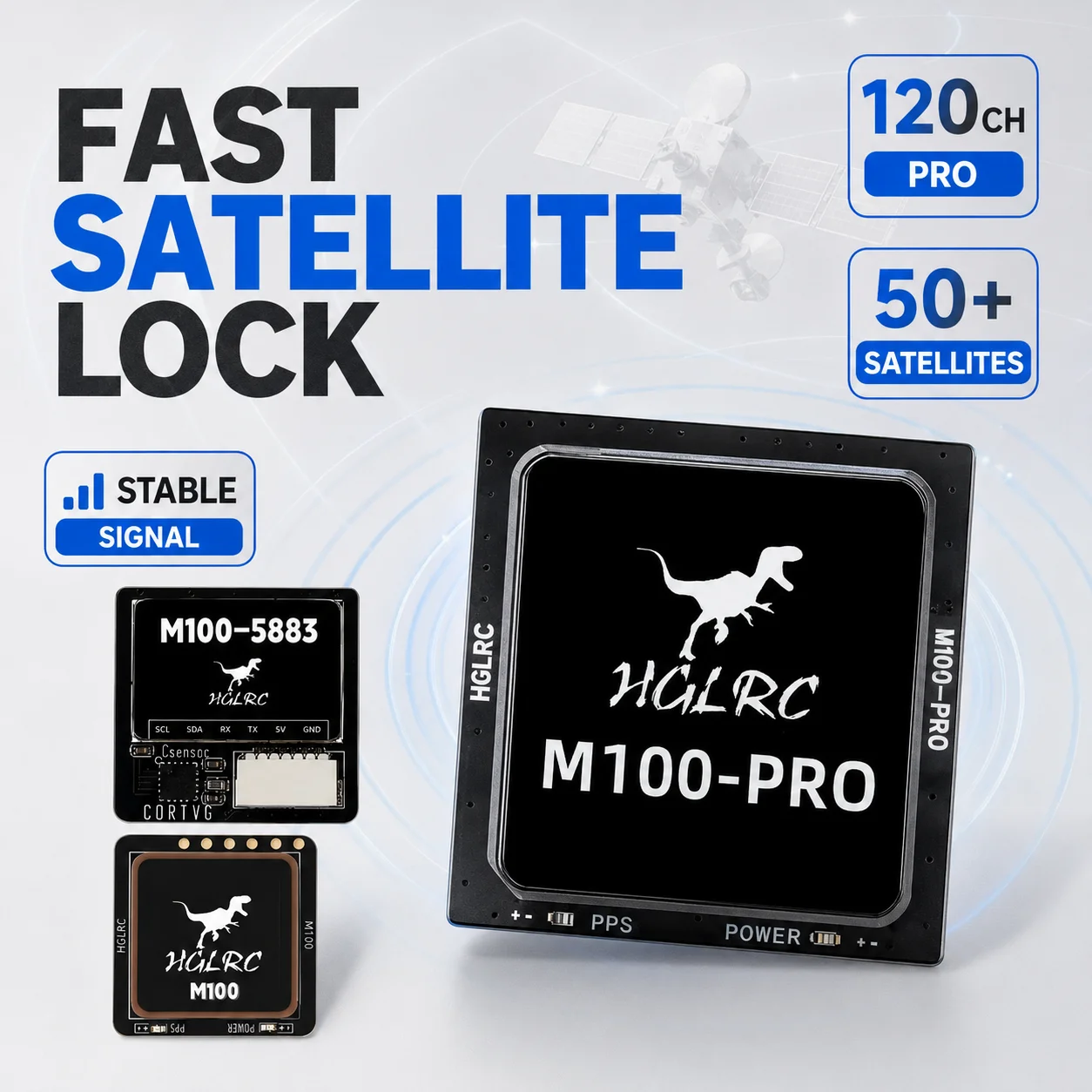 Module GPS HGLRC M100 PRO M100-5883 avec boussole 10Hz 115200bps pour drone FPV longue portée, UAV à aile fixe M10Q BN-880 GM10, pièce RC